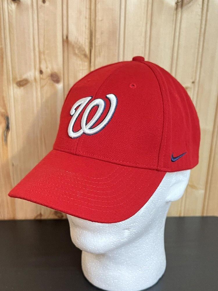 Washington Nationals Nike Team Hook & Loop Adjustable Hat Red Y2K Acrylic Wool